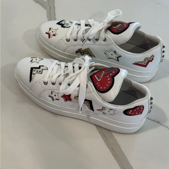 Prada Women’s Fashion Sneaker With Hearts, Lightning, Stars And Stones. Size 41 - Picture 1 of 8